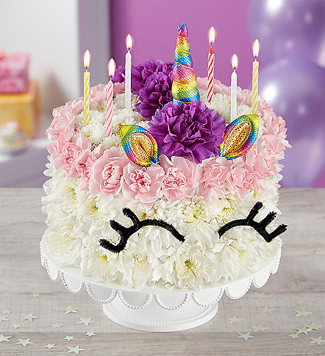 Birthday Wishes Flower Cake&reg; Unicorn